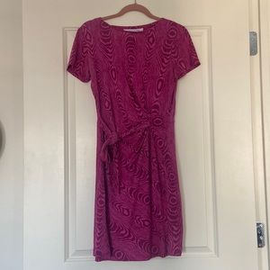 DVF cotton minidress in fuchsia, size 10